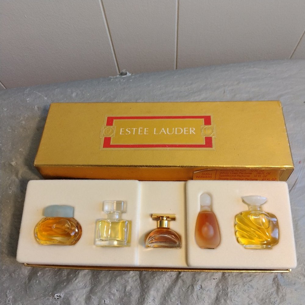 6pc Vintage Estee Lauder Perfume Set Knowing White Linen S Bound & More